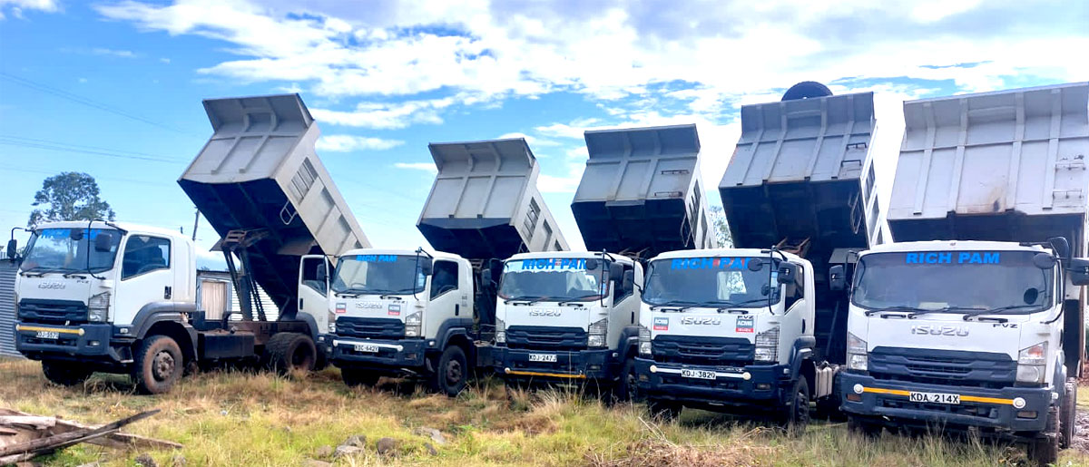 10 wheeled tippers for hire by Richpam Company Limited in Kenya